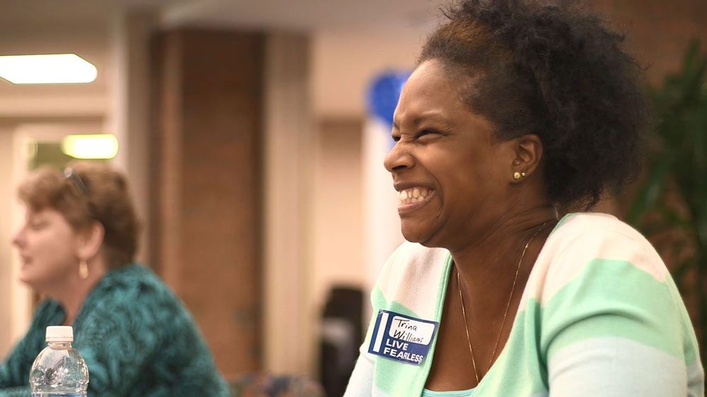 woman smiling